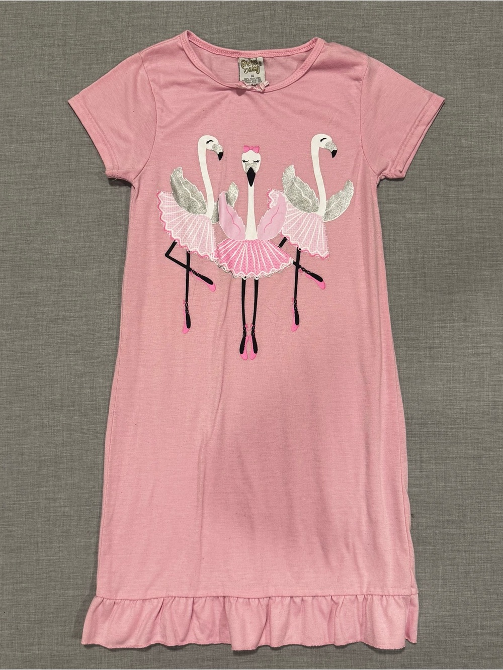 Girls Sweet N Sassy Pink Flamingo Shirt Size 14 Graphic Tee Short Sleeve Top
